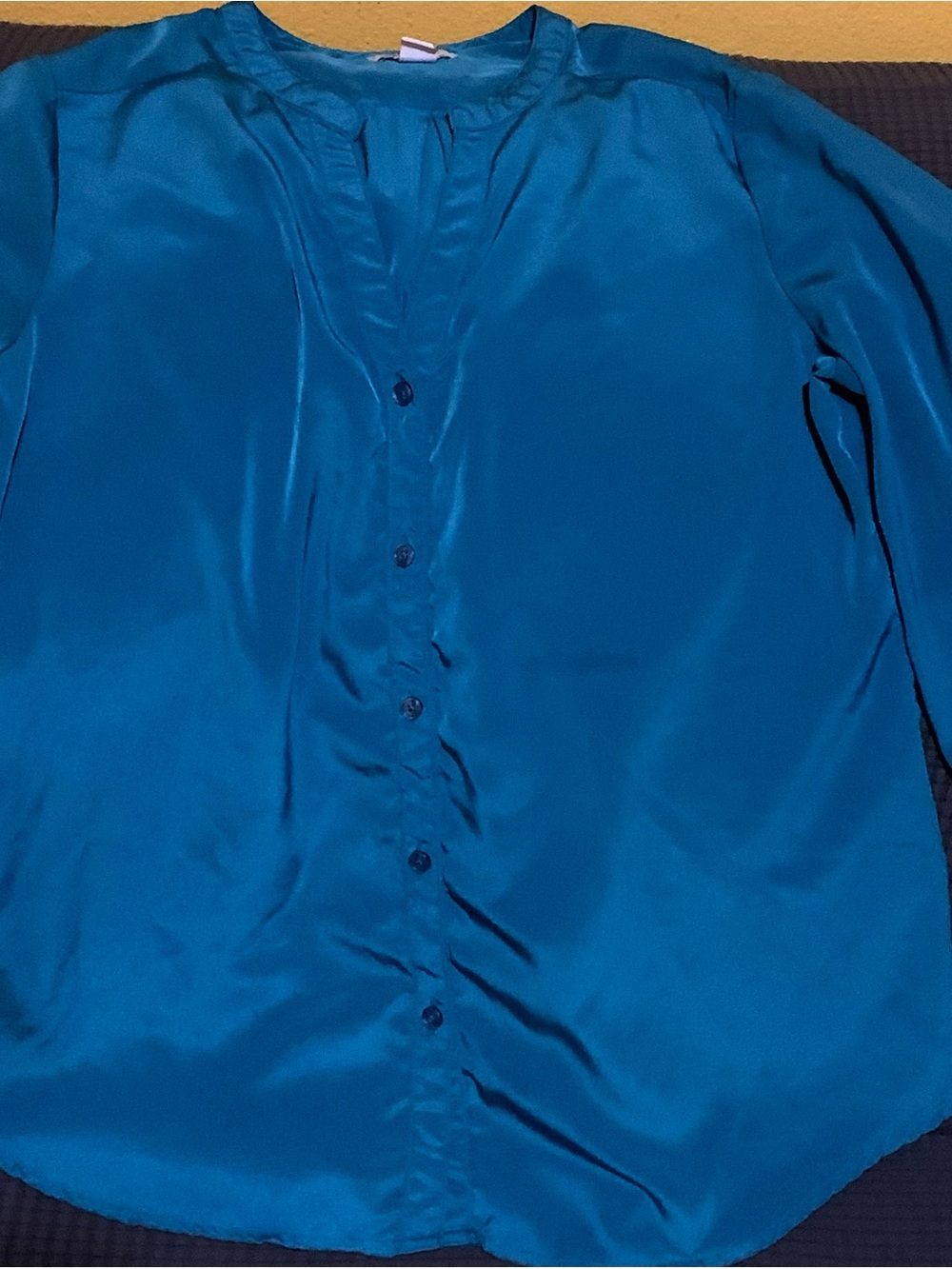 Women Old Navy Teal Button Down Long-sleeve Blouse Sz.S